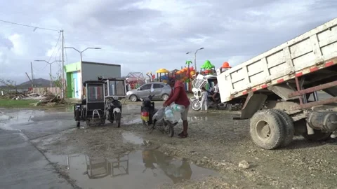 Aftermath of the Super Typhoon Rai / Odette in the Philippines Stock Footage 229680108