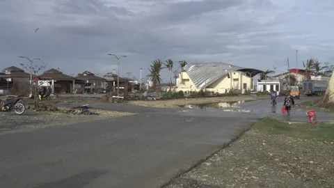 Aftermath of the Super Typhoon Rai / Odette in the Philippines Stock Footage 229680113