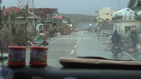 Aftermath of the Super Typhoon Rai / Odette in the Philippines Stock Footage 229680128