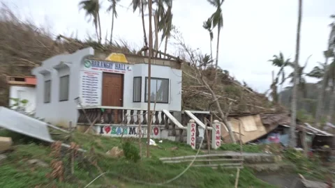 Aftermath of the Super Typhoon Rai / Odette in the Philippines Stock Footage 229680334