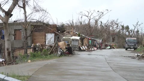 Aftermath of the Super Typhoon Rai / Odette in the Philippines Stock Footage 229680359