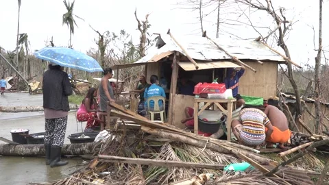 Aftermath of the Super Typhoon Rai / Odette in the Philippines Stock Footage 229680417