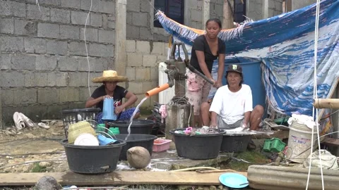Aftermath of the Super Typhoon Rai / Odette in the Philippines Stock Footage 229680521