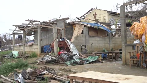 Aftermath of the Super Typhoon Rai / Odette in the Philippines Stock Footage 229680554