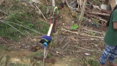 Aftermath of the Super Typhoon Rai / Odette in the Philippines Stock Footage 229680561