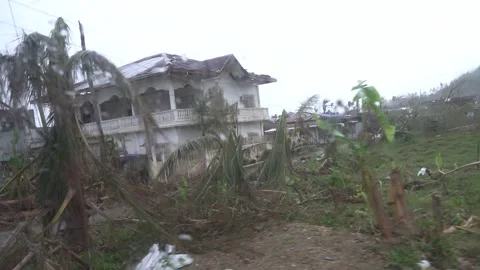 Aftermath of the Super Typhoon Rai / Odette in the Philippines Stock Footage 229680679