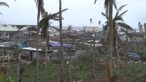 Aftermath of the Super Typhoon Rai / Odette in the Philippines Stock Footage 229680680