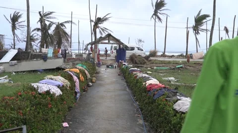 Aftermath of the Super Typhoon Rai / Odette in the Philippines Stock Footage 229680720