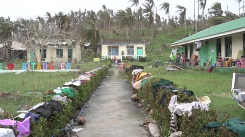 Aftermath of the Super Typhoon Rai / Odette in the Philippines Stock Footage 229680776
