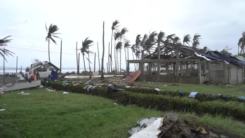 Aftermath of the Super Typhoon Rai / Odette in the Philippines Stock Footage 229680793