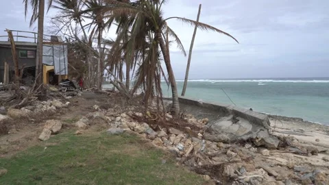 Aftermath of the Super Typhoon Rai / Odette in the Philippines Stock Footage 229680800