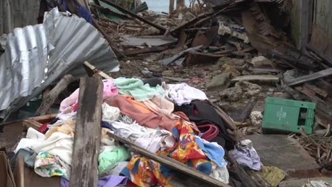 Aftermath of the Super Typhoon Rai / Odette in the Philippines Stock Footage 229680990