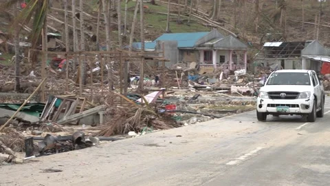 Aftermath of the Super Typhoon Rai / Odette in the Philippines Stock Footage 229681002