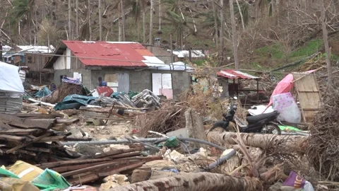 Aftermath of the Super Typhoon Rai / Odette in the Philippines Stock Footage 229681009