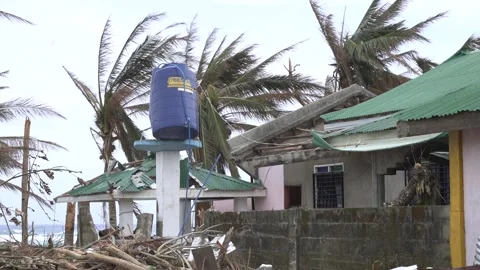 Aftermath of the Super Typhoon Rai / Odette in the Philippines Stock Footage 229681022