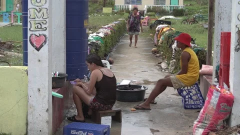 Aftermath of the Super Typhoon Rai / Odette in the Philippines Stock Footage 229681027