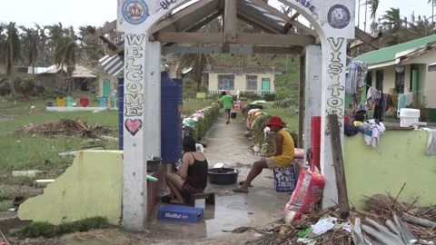 Aftermath of the Super Typhoon Rai / Odette in the Philippines Stock Footage 229681070