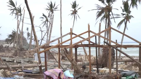 Aftermath of the Super Typhoon Rai / Odette in the Philippines Stock Footage 229681079