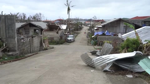 Aftermath of the Super Typhoon Rai / Odette in the Philippines Stock Footage 229681129