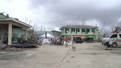 Aftermath of the Super Typhoon Rai or Odette on Siargao Island, Philippines Stock Footage 229681165