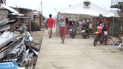 Aftermath of the Super Typhoon Rai or Odette on Siargao Island, Philippines Stock Footage 229681188