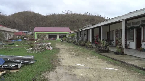 Aftermath of the Super Typhoon Rai or Odette on Siargao Island, Philippines Stock Footage 229681309