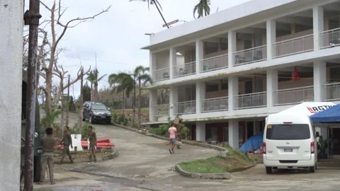 Aftermath of the Super Typhoon Rai or Odette on Siargao Island, Philippines Stock Footage 229681445