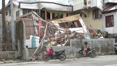 Aftermath of the Super Typhoon Rai or Odette on Siargao Island, Philippines Stock Footage 229681481