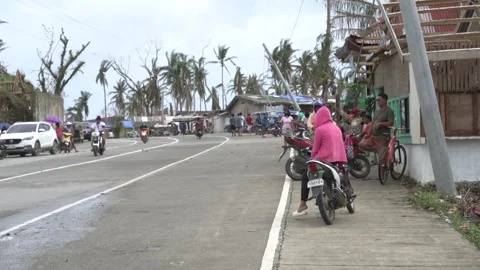 Aftermath of the Super Typhoon Rai or Odette on Siargao Island, Philippines Stock Footage 229681545