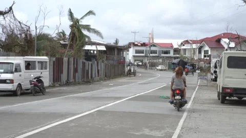 Aftermath of the Super Typhoon Rai or Odette on Siargao Island, Philippines Stock Footage 229681559