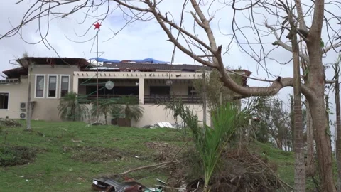 Aftermath of the Super Typhoon Rai or Odette on Siargao Island, Philippines Stock Footage 229681584