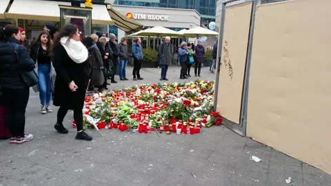 Aftermath of Terror Attack at Breitscheidplatz near Zoologischer Garten Berlin Stock Footage 329433891