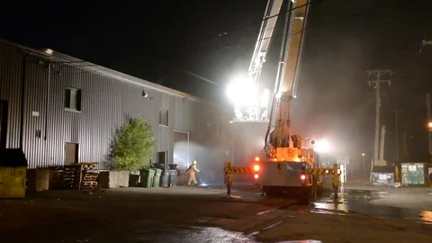 Aftermath of a warehouse fire  - 24fps mov Video stock 91906519