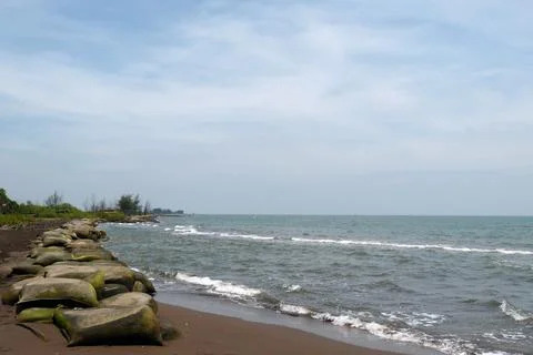 Afternoon on a Beach in Pekalongan, Central Java 1 Stock Photos