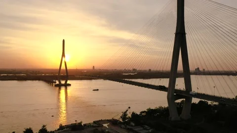 Afternoon by Can Tho bridge Stock Footage 166779068