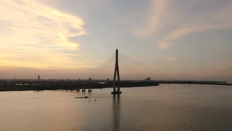 Afternoon by Can Tho bridge Stock Footage 166779150