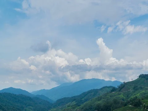 Afternoon, the clouds is moving on top of the mountains beautifully. 動画素材 73044652