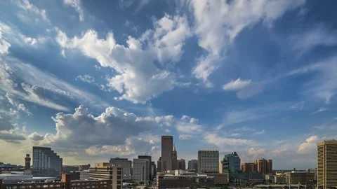 Afternoon clouds over Baltimore timelapse. Stock Footage 82766309