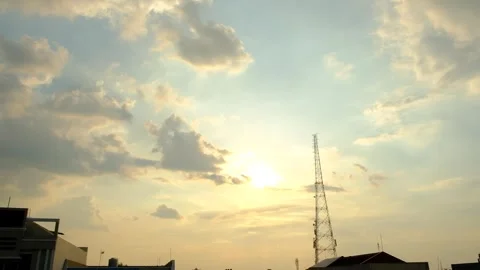 An Afternoon Cloudy Sky with Tower 動画素材 243616500