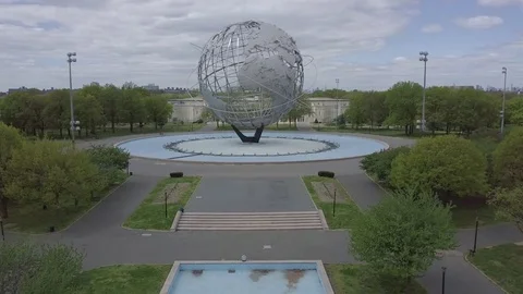 Afternoon At The Flushing Meadows Globe Stock Footage 75624571