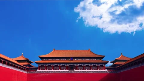 The Afternoon Gate of the Forbidden City of China Stock Footage 312797953