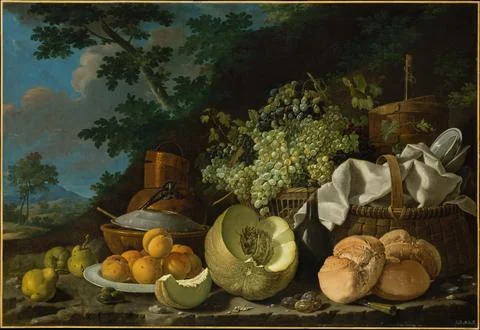 The Afternoon Meal (La Merienda) ca. 1772 Luis Melndez Spanish This still l.. Stock Photos