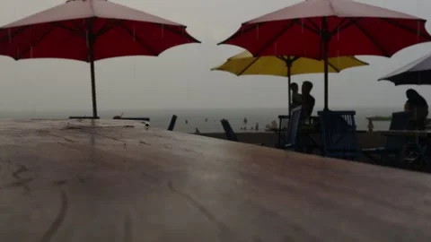 Afternoon Rain at the Beach(4) Stock Footage 297051178