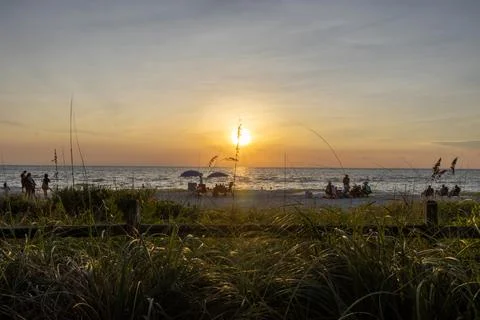 Afternoon sunset by the ocean Stock Photos