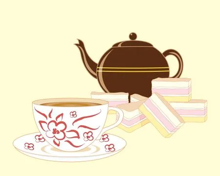 Afternoon tea Stock Illustration
