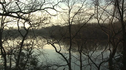 Afternoon Time Lapse Over River In Winter 스톡 동영상 33047478