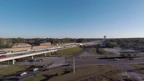 Afternoon Traffic Drone Stock Footage 84345221