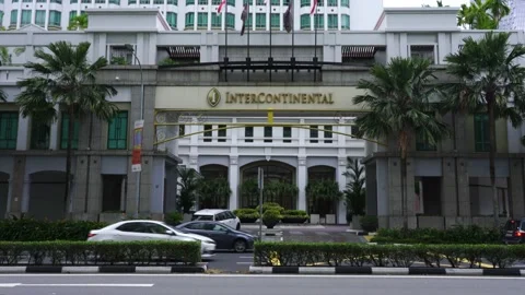 Afternoon view of the Hotel Intercontinental at Bugis. Static shot Stock Footage 139921430