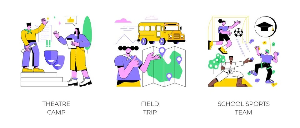 Afterschool activity abstract concept vector illustrations. Stock Illustration