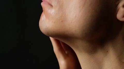 Aftershave Lotion Application Close Up. Man Grooming Skincare Routine Authentic Stock Footage 317846568